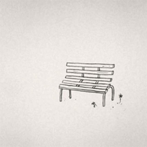 the drawing shows a bench that is empty