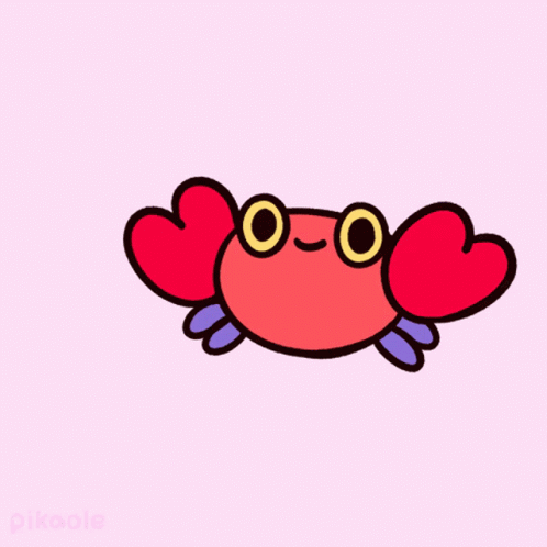 a cute blue crab character with large eyes
