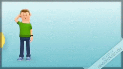 an animation of someone with a blue hat and green shirt
