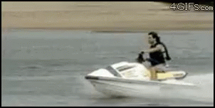 the woman is riding on a small boat in the water