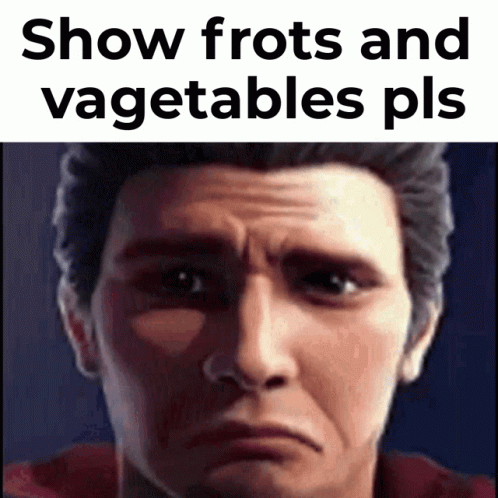 a guy wearing a suit with the caption show froths and vegetables plans