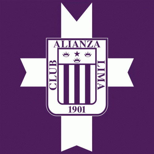 a purple and white flag with a banner and words