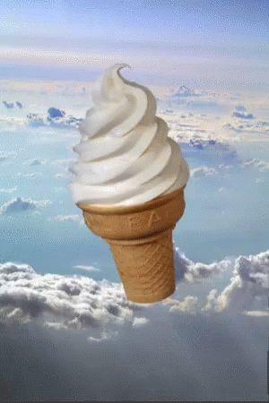 a huge cone shaped object floating in the air