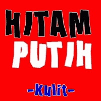 the words putih are in white on a blue background