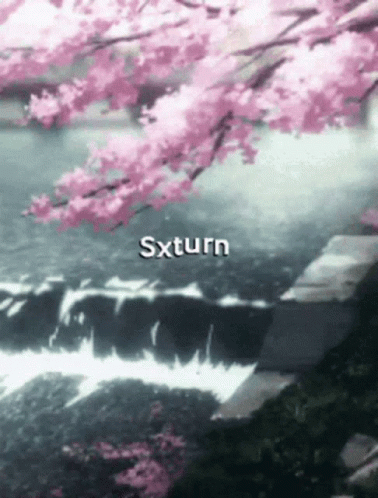a pograph with water crashing under it in a pink hue