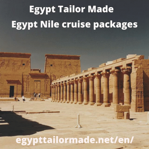 a po of an egyptian temple with the text egypt tailor made egypt nile cruise packages
