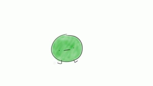 an animation of a little green man with eyes wide open