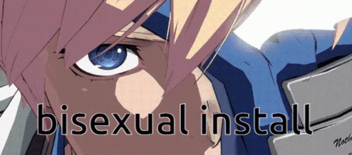 a close up of a face with text reading bisexual insail