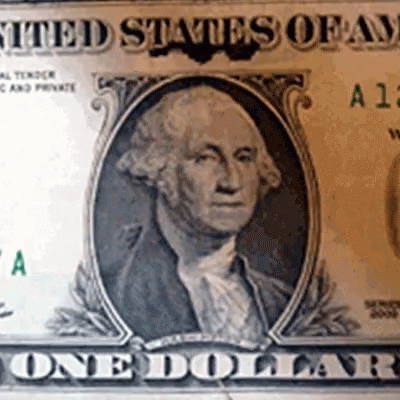 a one dollar bill is shown with a portrait of george washington