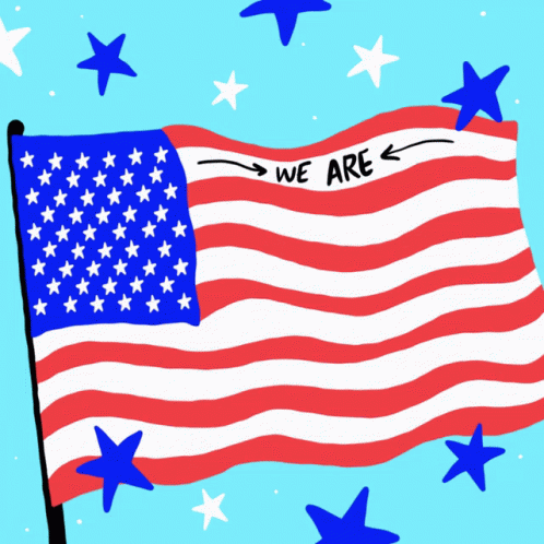 an illustration of an american flag with stars on it