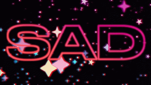 the word sad spelled in some colorful stars