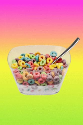 there is a plastic bowl with cereal in it