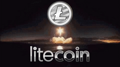 the litecoin logo above it on a dark background