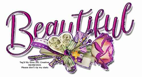 the word beautiful and ribbons are arranged around it