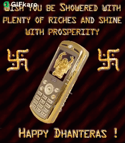 this advertit shows a person in the frame, with the words happy dhanteras