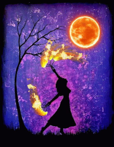 a picture of a person reaching up towards a blue moon