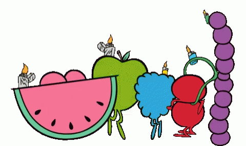 a cartoon picture showing the different parts of a fruit
