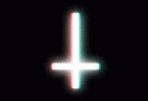 a white cross in the middle of a black background