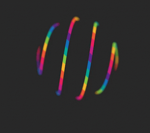 the bright neon spiral is displayed on a black background