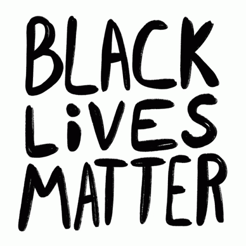 a phrase that reads black lives matter on white