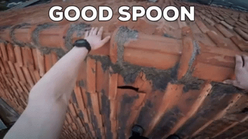 a person working on a paint job with the words good spoon above it