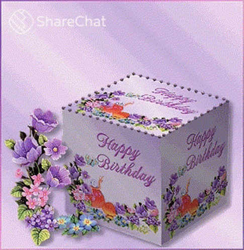 birthday greeting card box for a little girl