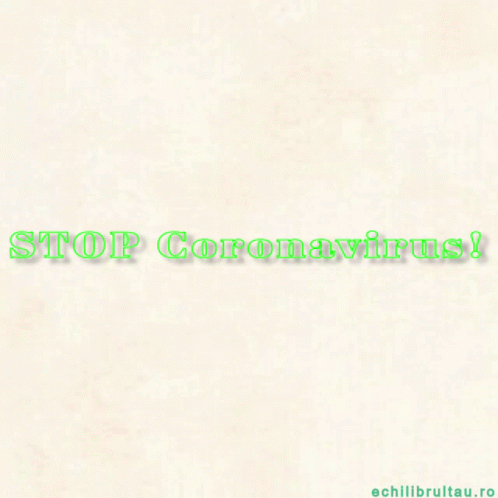 the words stop coronavirus in green over an image of a white background