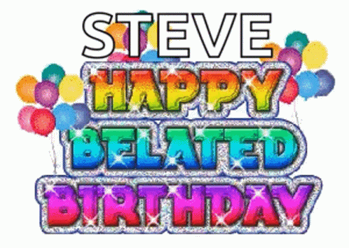 steve happy beaten birthday in colorful font