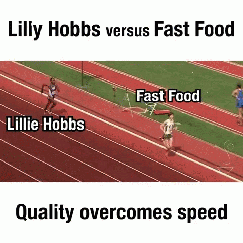 a graphic explaining that athletes are fast food or a fast car