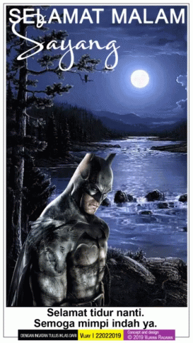 an advertit featuring a batman standing on a rock