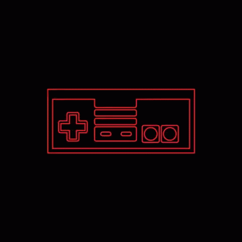 an illustrated line art drawing of a gaming console