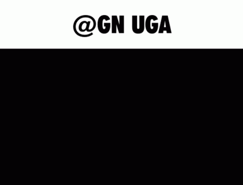 the word uga on a black and white background