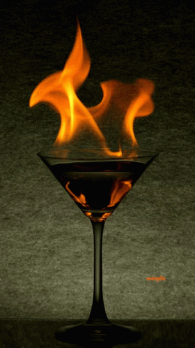 this is a fireball in a martini glass