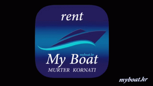 rent a boat logo on the side of a sign