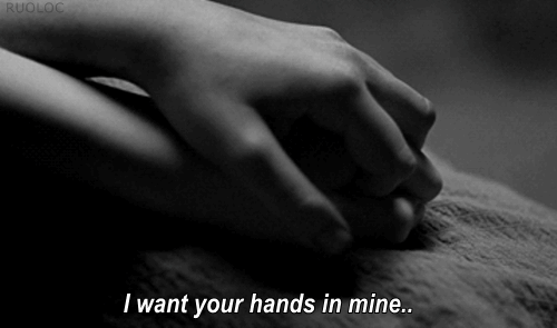 two hands on top of the hand that says i want your hands in mine
