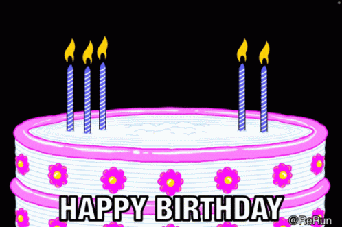 an image of a birthday cake with three candles