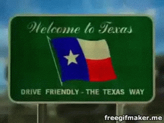 a road sign with the word welcome to texas and a texas flag