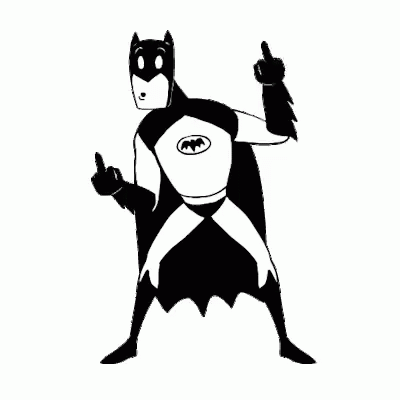 a batman silhouette with black and white color