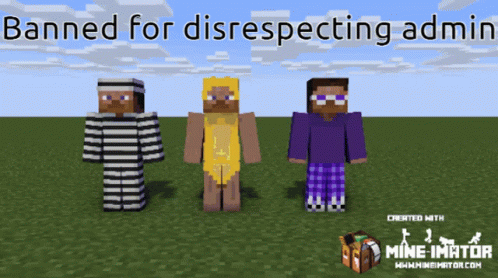 a banner shows minecraft characters posing for a camera