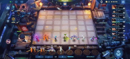 a video game with many screens and some characters in the center