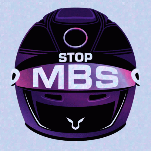 an image of a helmet with the words stopmbg written on it