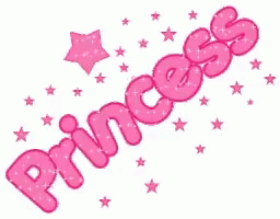 purple princess lettering surrounded by stars