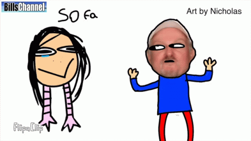 an animation picture of two people, one in a mask and one in scarfs