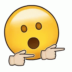 a blue emotictor pointing with a hand