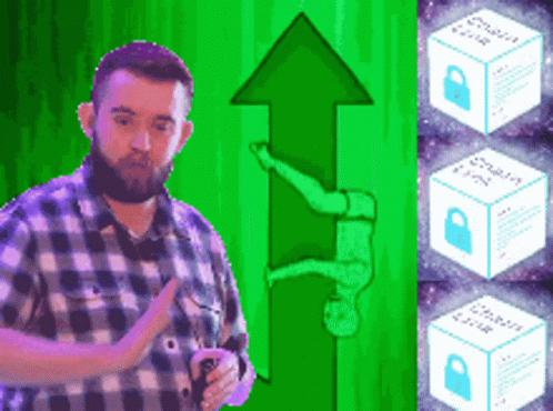 man and computer with a green screen in front