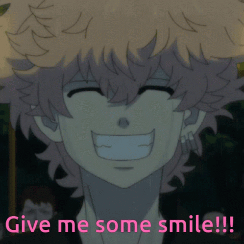 the text is in an animated picture above a smiling boy