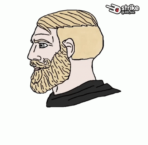 an outline drawing of a man's face with a beard and bearding
