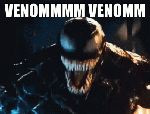 an image of a masked person next to the words venomm mm veno mm