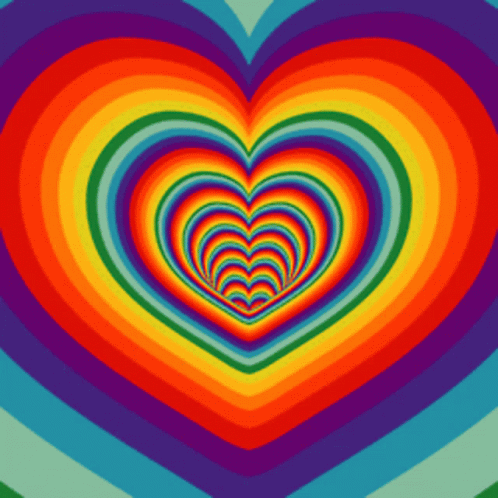 a heart shape made up of many colors