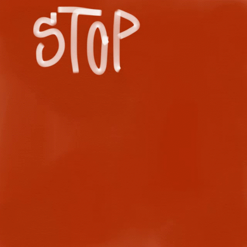 the word stop written in white type on a blue square